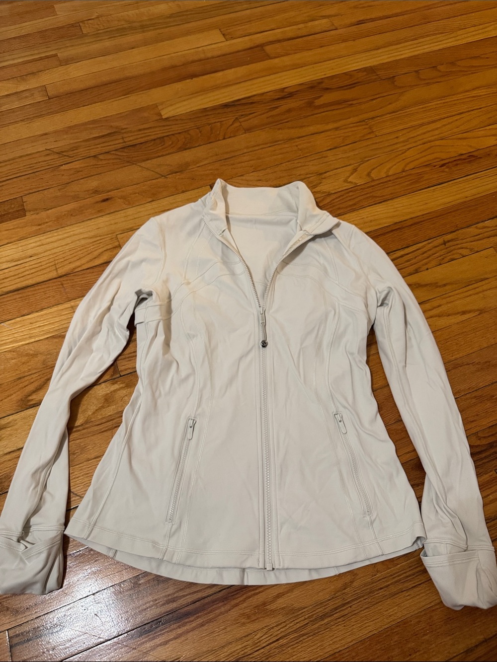 LuLuLemon Lightweight Cream White Zip-Front Jacket-Bone